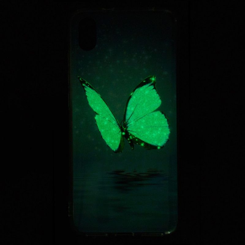 Hoesje Xiaomi Redmi 7A Fluorescerende Blauwe Vlinder