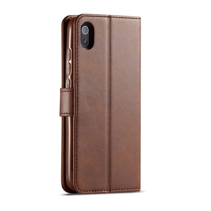 Leren Hoesje voor Xiaomi Redmi 7A Grijs Zwart Lc.Imeeke Leereffect