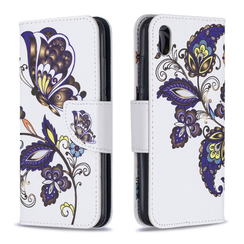 Leren Hoesje voor Xiaomi Redmi 7A Vlindertattoo