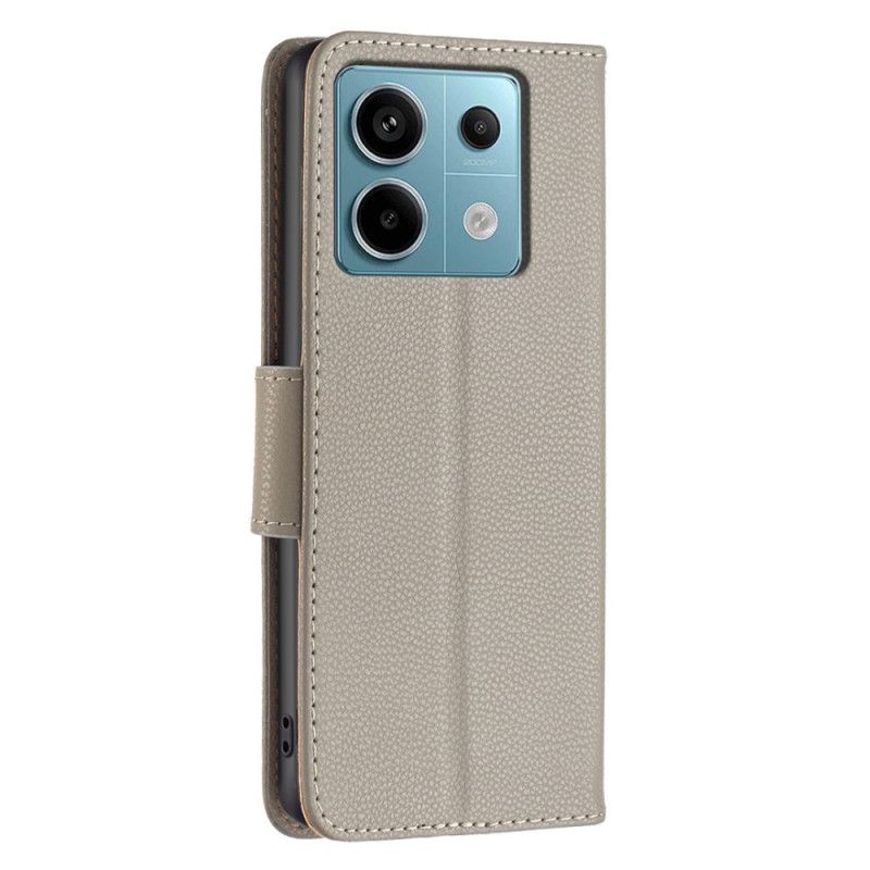 Flip Case Leren Xiaomi Redmi Note 13 Pro 5g Litchi Kunstleer Met Riem