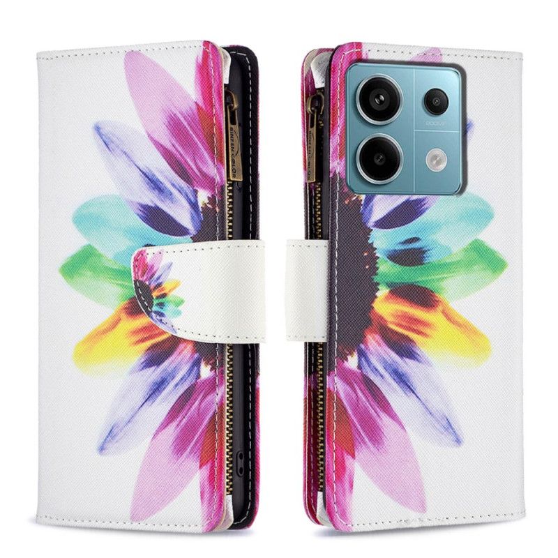 Flip Case Leren Xiaomi Redmi Note 13 Pro 5g Portemonnee Met Aquarelbloemen