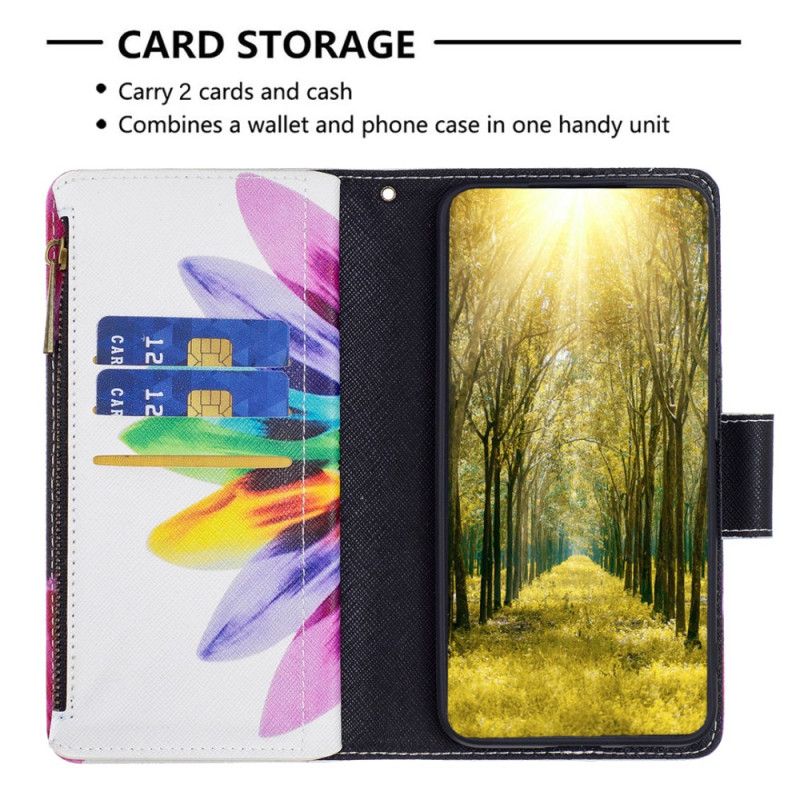 Flip Case Leren Xiaomi Redmi Note 13 Pro 5g Portemonnee Met Aquarelbloemen