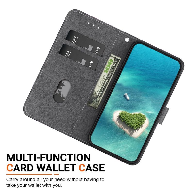 Flip Case Leren Xiaomi Redmi Note 13 Pro 5g Pruimenbloesem Met Riempje