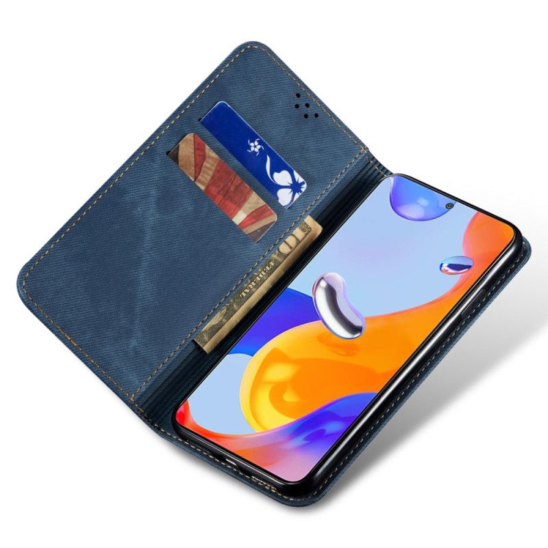 Folio-hoesje Xiaomi Redmi Note 13 Pro 5g Telefoonhoesje Jeansstof