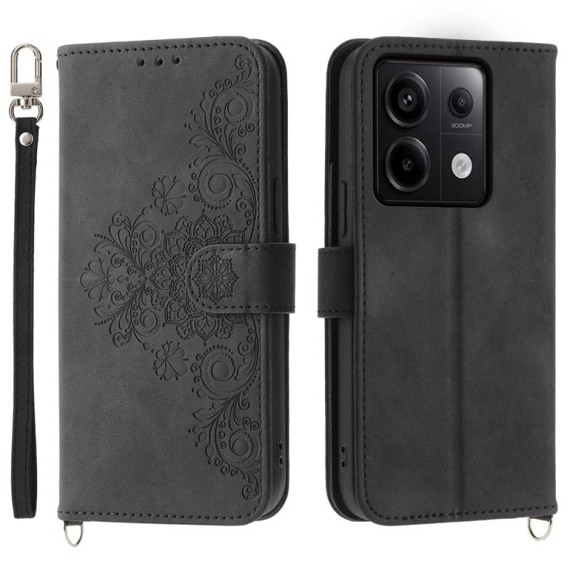 Folio-hoesje Xiaomi Redmi Note 13 Pro 5g Telefoonhoesje Kant Met Band En Schouderband