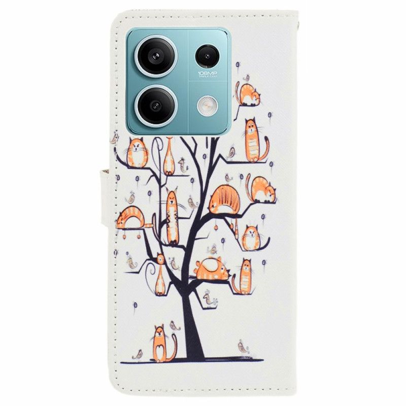 Leren Hoesje Voor Xiaomi Redmi Note 13 Pro 5g Katten In De Boom