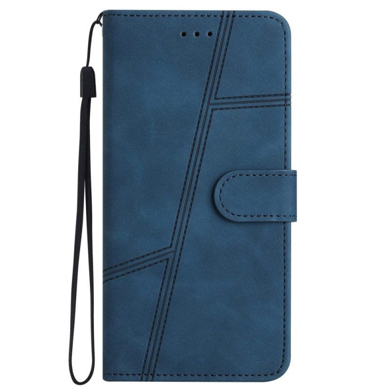 Folio-hoesje voor iPhone 14 Pro Met Ketting Elegantie Lederen Stijl Met Bandjes