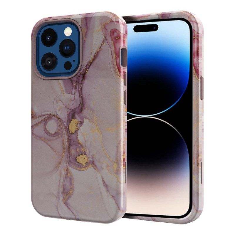 Hoesje voor iPhone 14 Pro Fantastisch Marmer