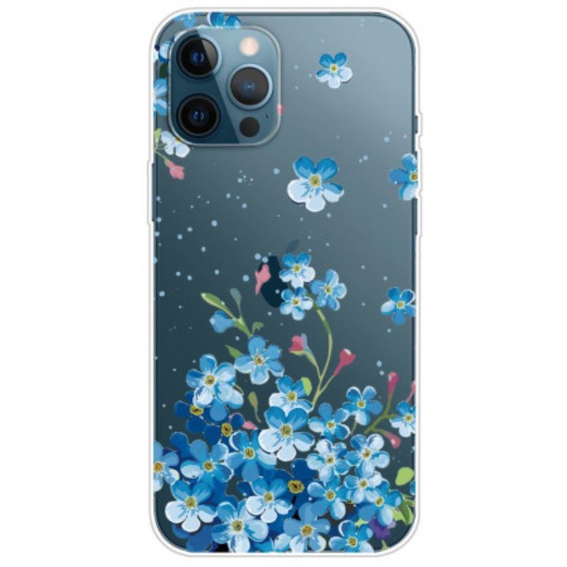 Hoesje voor iPhone 14 Pro Naadloze Blauwe Bloemen