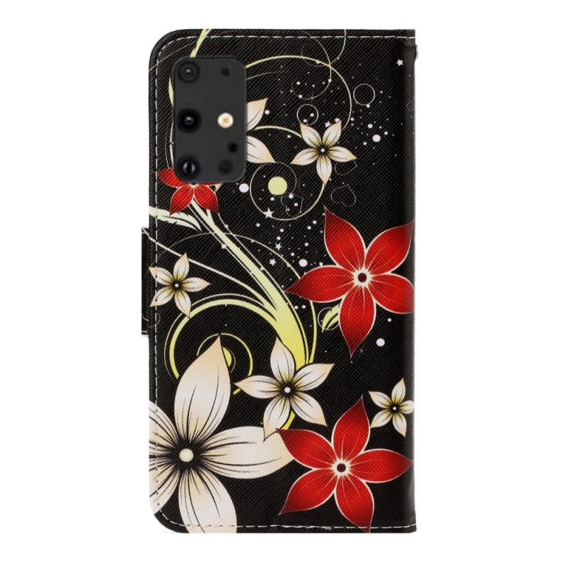 Bescherming Hoesje Samsung Galaxy S20 Plus / S20 Plus 5G Telefoonhoesje Kleurrijke Bloemen Met Een Riem