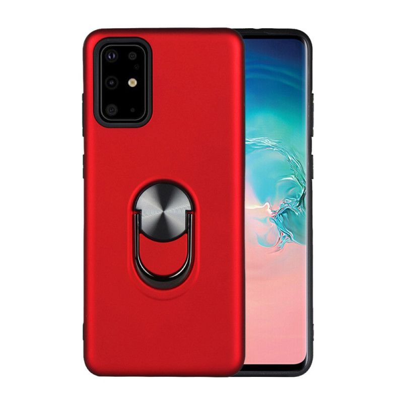 Case Hoesje Samsung Galaxy S20 Plus / S20 Plus 5G Rood Zwart Telefoonhoesje Afneembare Roterende Ring