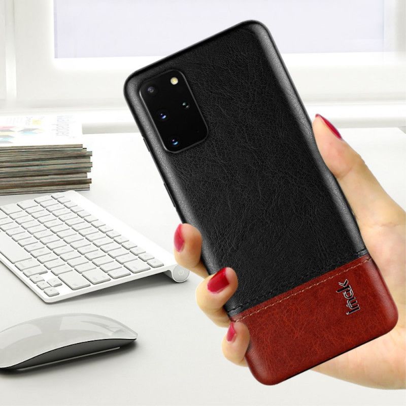 Case Hoesje Samsung Galaxy S20 Plus / S20 Plus 5G Rood Zwart Telefoonhoesje Imak Ruiyi Serie Leereffect