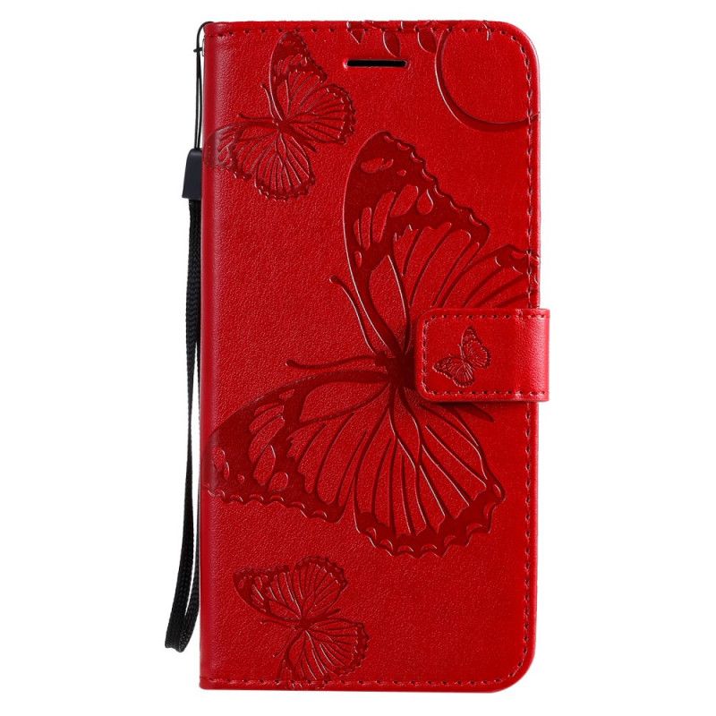 Cover Folio-hoesje Samsung Galaxy S20 Plus / S20 Plus 5G Rood Grijs Telefoonhoesje Reuze String Vlinders