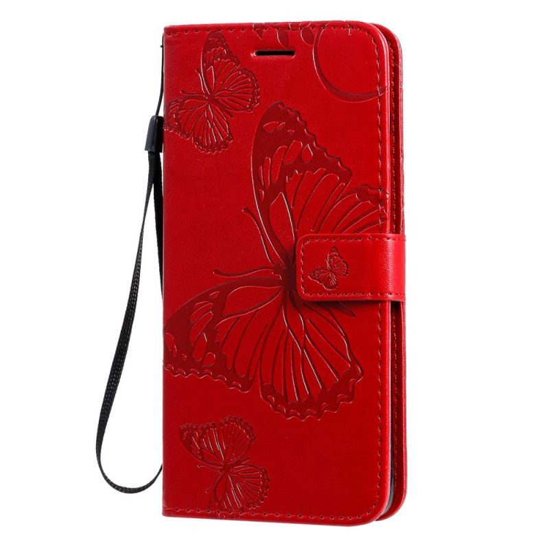 Cover Folio-hoesje Samsung Galaxy S20 Plus / S20 Plus 5G Rood Grijs Telefoonhoesje Reuze String Vlinders