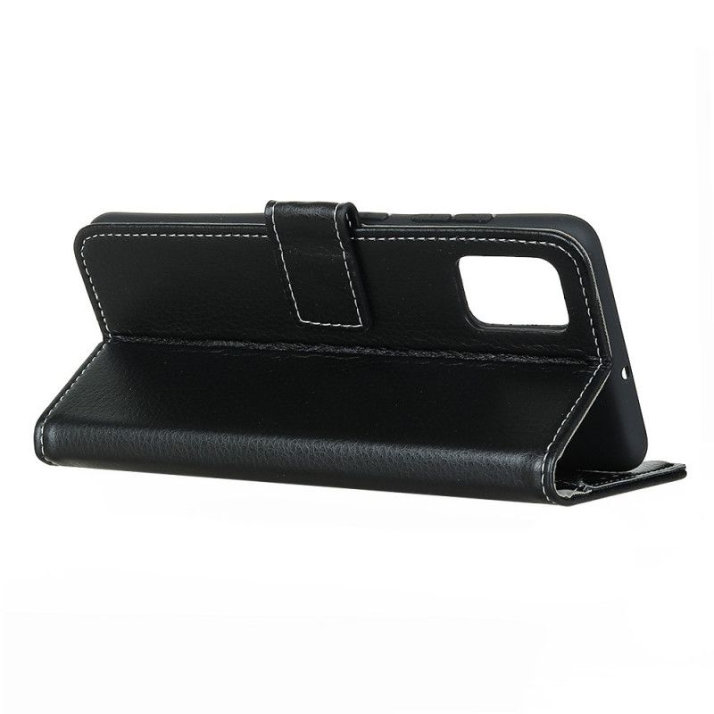 Flip Case Leren Samsung Galaxy S20 Plus / S20 Plus 5G Wit Zwart Retro Imitatieleren Stiksels