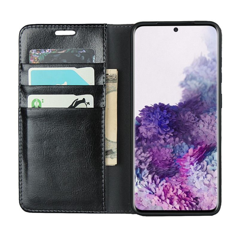 Folio-hoesje voor Samsung Galaxy S20 Plus / S20 Plus 5G Grijs Zwart Echt Leer