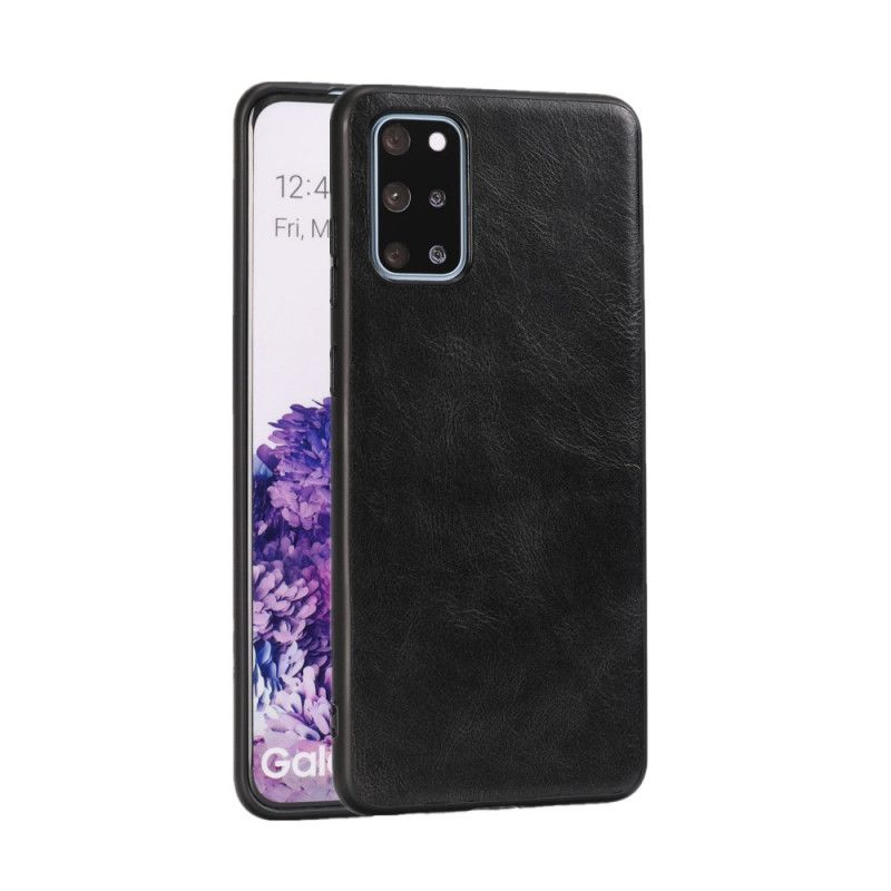 Hoesje Samsung Galaxy S20 Plus / S20 Plus 5G Grijs Zwart Leerstijl