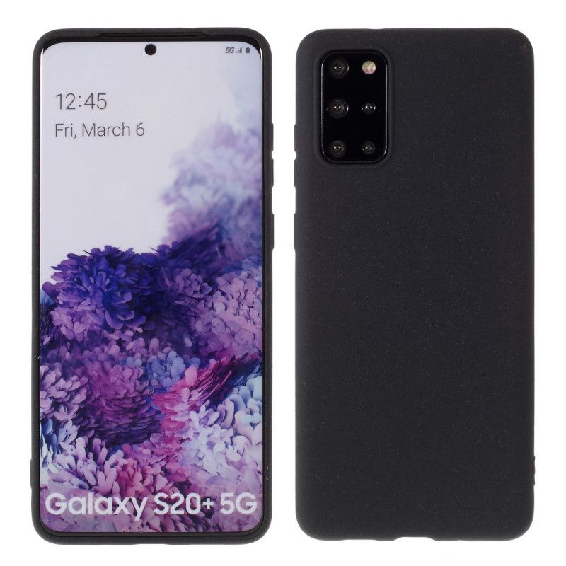 Hoesje Samsung Galaxy S20 Plus / S20 Plus 5G Grijs Zwart Pluche Gevoel