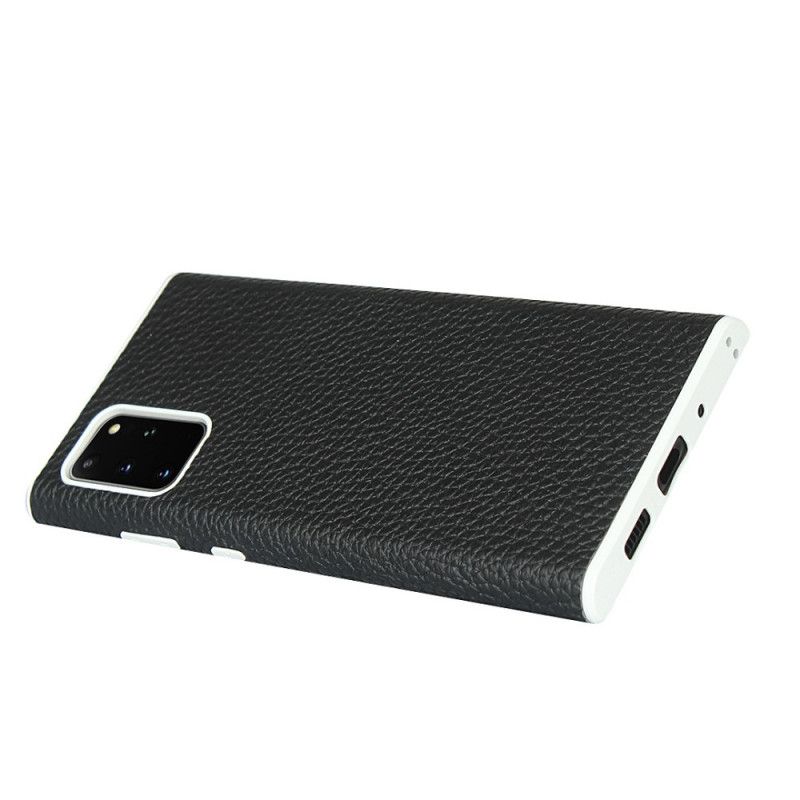 Hoesje voor Samsung Galaxy S20 Plus / S20 Plus 5G Grijs Zwart Echt Lychee Leer Met Riem