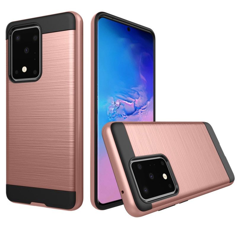 Hoesje voor Samsung Galaxy S20 Plus / S20 Plus 5G Magenta Zwart Gekleurd Geborsteld