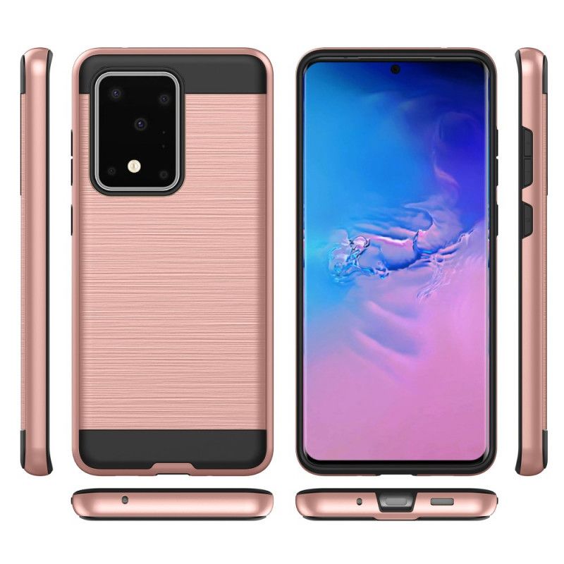 Hoesje voor Samsung Galaxy S20 Plus / S20 Plus 5G Magenta Zwart Gekleurd Geborsteld