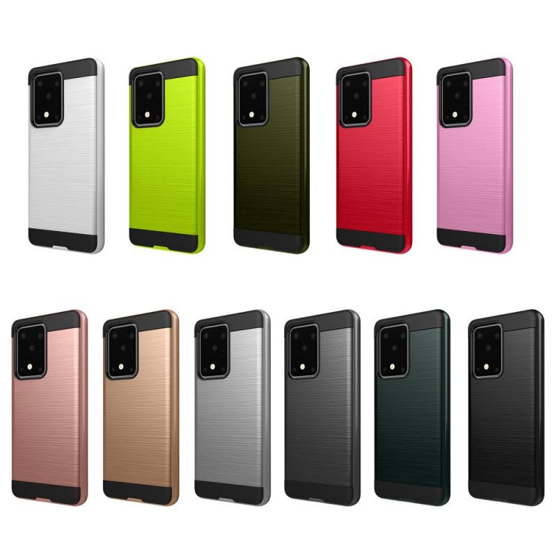 Hoesje voor Samsung Galaxy S20 Plus / S20 Plus 5G Magenta Zwart Gekleurd Geborsteld