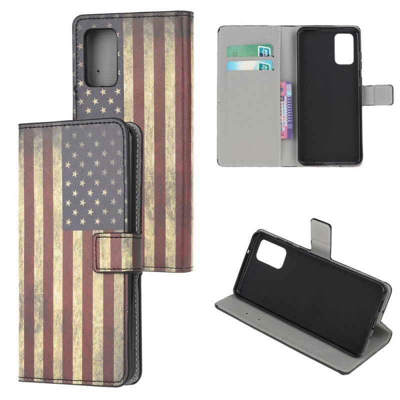 Leren Hoesje voor Samsung Galaxy S20 Plus / S20 Plus 5G Amerikaanse Vlag