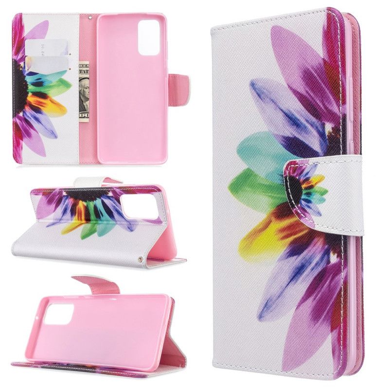 Leren Hoesje voor Samsung Galaxy S20 Plus / S20 Plus 5G Aquarelbloem