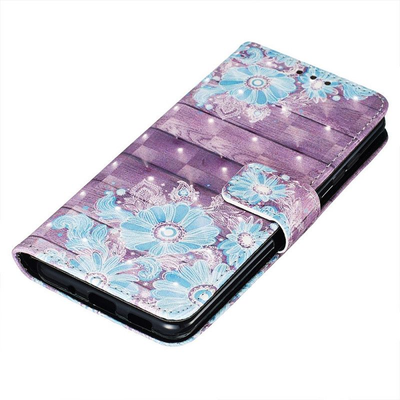 Leren Hoesje voor Samsung Galaxy S20 Plus / S20 Plus 5G Blauwe Bloemen