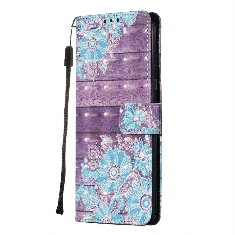 Leren Hoesje voor Samsung Galaxy S20 Plus / S20 Plus 5G Blauwe Bloemen