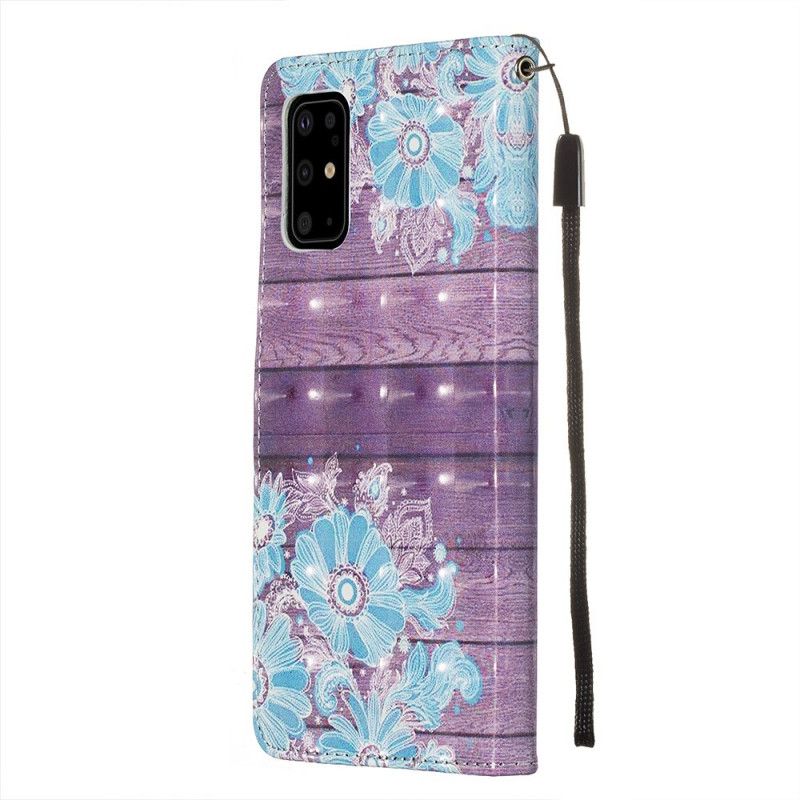 Leren Hoesje voor Samsung Galaxy S20 Plus / S20 Plus 5G Blauwe Bloemen