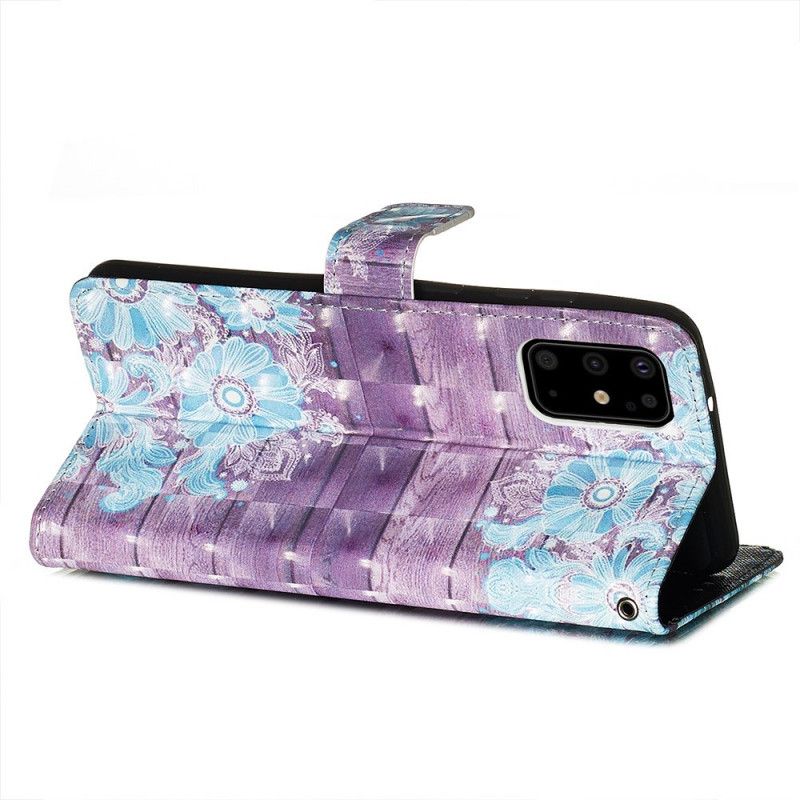 Leren Hoesje voor Samsung Galaxy S20 Plus / S20 Plus 5G Blauwe Bloemen