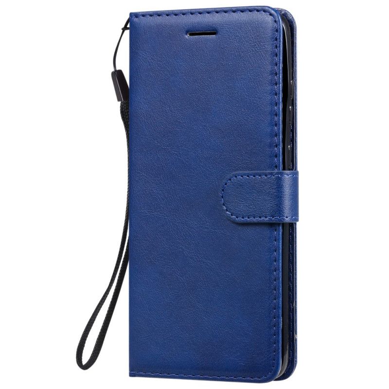 Leren Hoesje voor Samsung Galaxy S20 Plus / S20 Plus 5G Donkerblauw Zwart Leereffect Met String