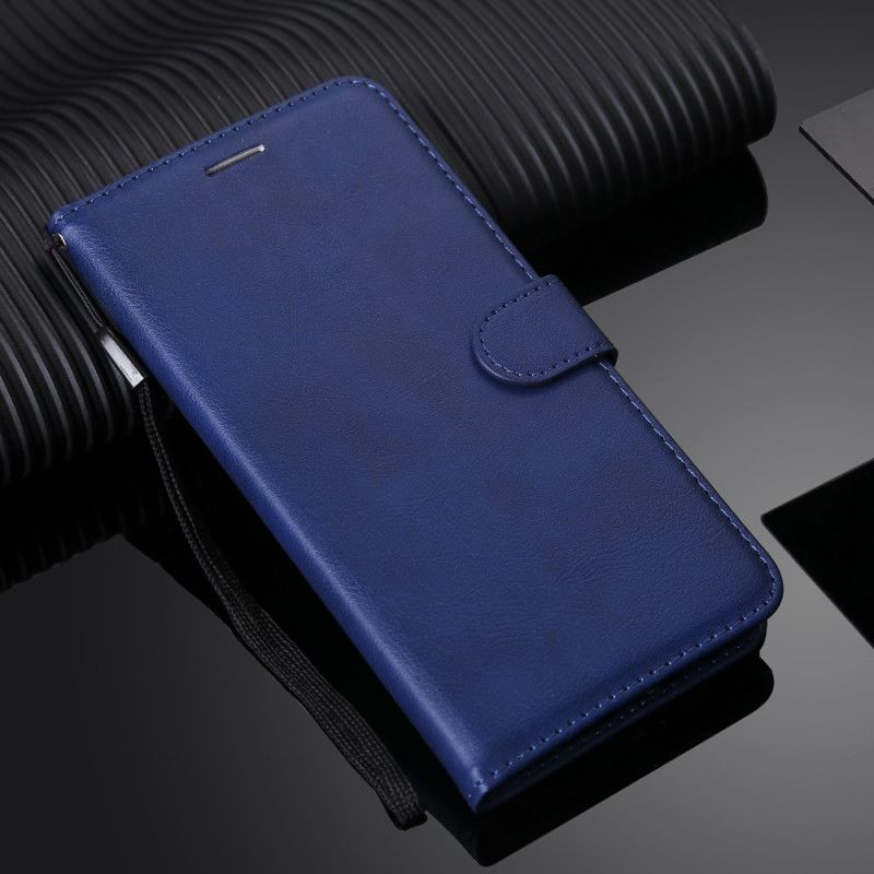 Leren Hoesje voor Samsung Galaxy S20 Plus / S20 Plus 5G Donkerblauw Zwart Leereffect Met String