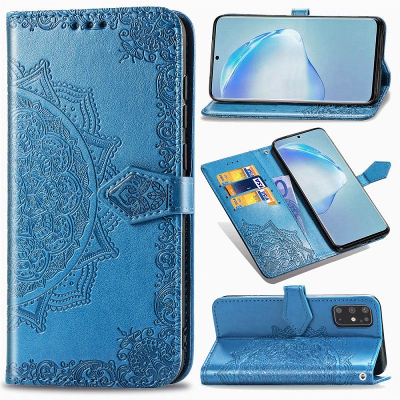 Leren Hoesje voor Samsung Galaxy S20 Plus / S20 Plus 5G Grijs Zwart Mandala Van Middelbare Leeftijd