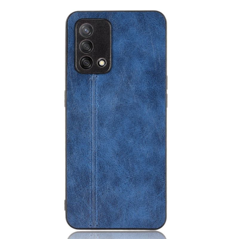 Cover Hoesje Oppo A74 4g Telefoonhoesje Stijl Lederen Stiksels