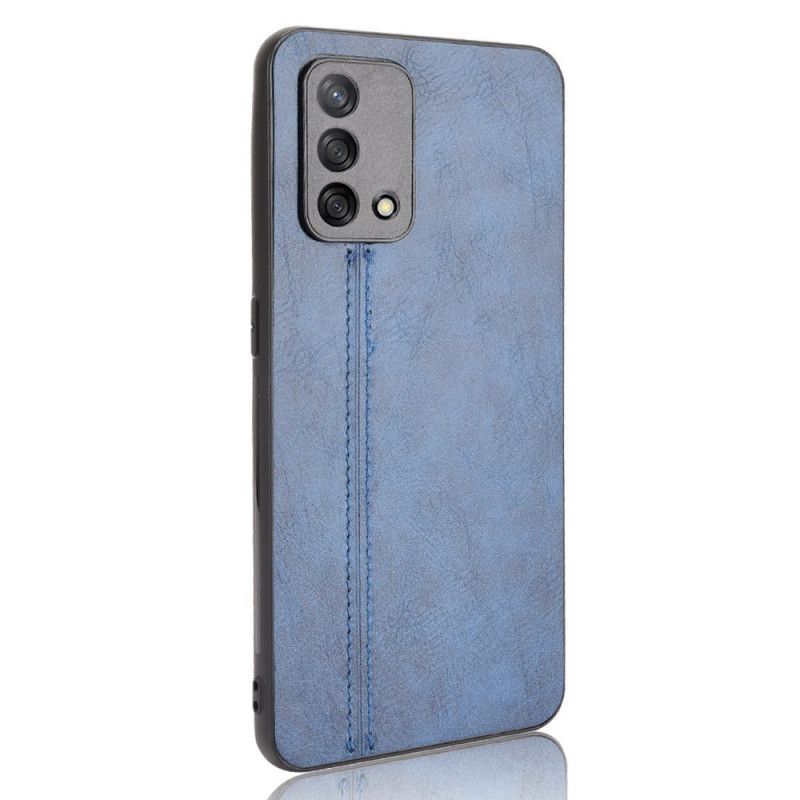 Cover Hoesje Oppo A74 4g Telefoonhoesje Stijl Lederen Stiksels