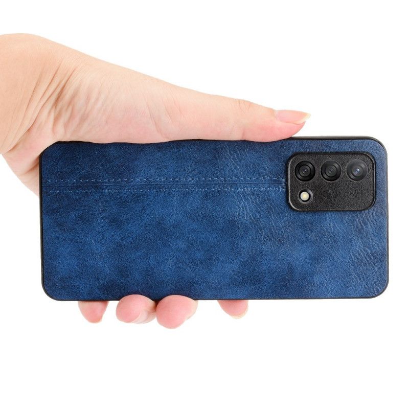 Cover Hoesje Oppo A74 4g Telefoonhoesje Stijl Lederen Stiksels