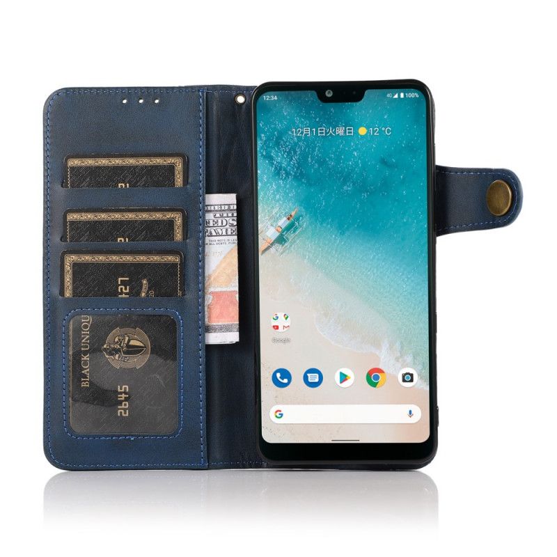 Leren Hoesje Oppo A74 4g Magnetische Knop Khazneh Bescherming Hoesje