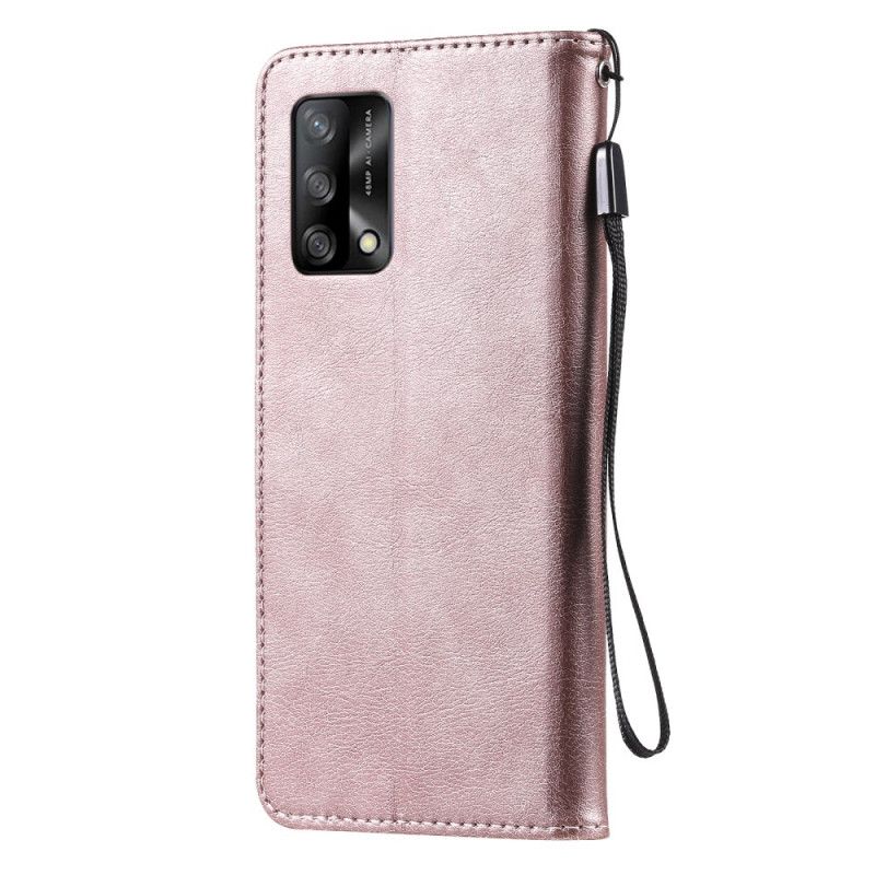 Leren Hoesje Voor Oppo A74 4g Bandjes Met Leereffect