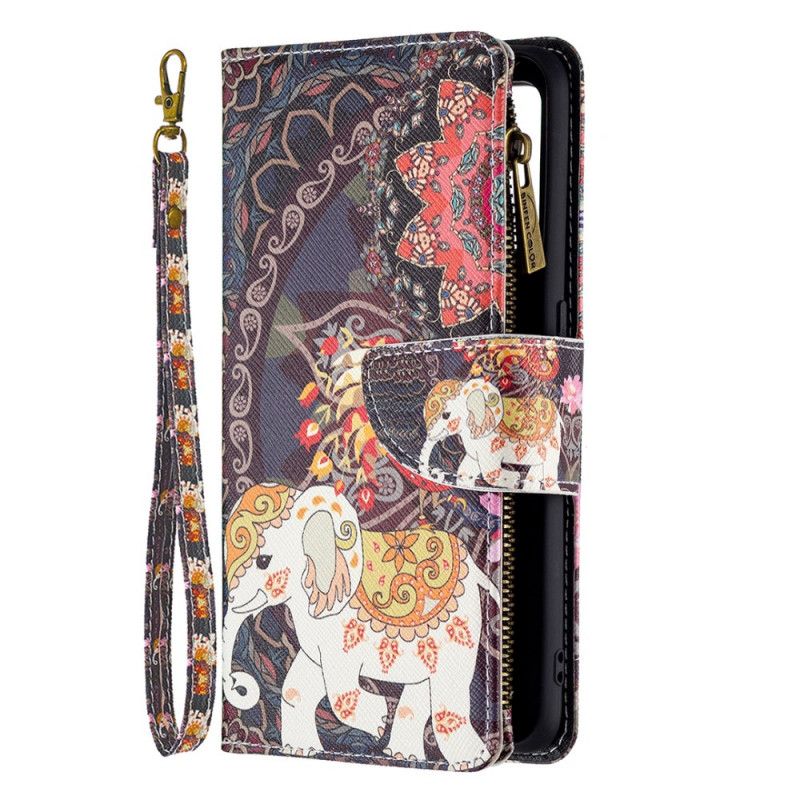 Leren Hoesje Voor Oppo A74 4g Olifant Zak Met Rits