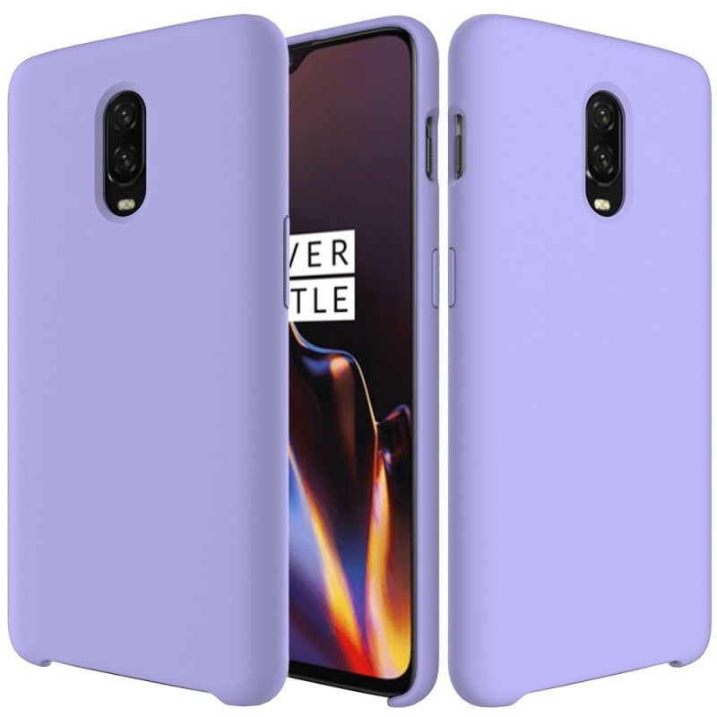 Hoesje OnePlus 6T Geel Roze Siliconenvloeistof