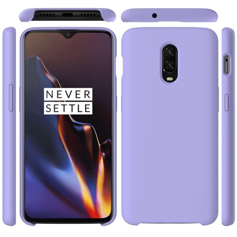 Hoesje OnePlus 6T Geel Roze Siliconenvloeistof