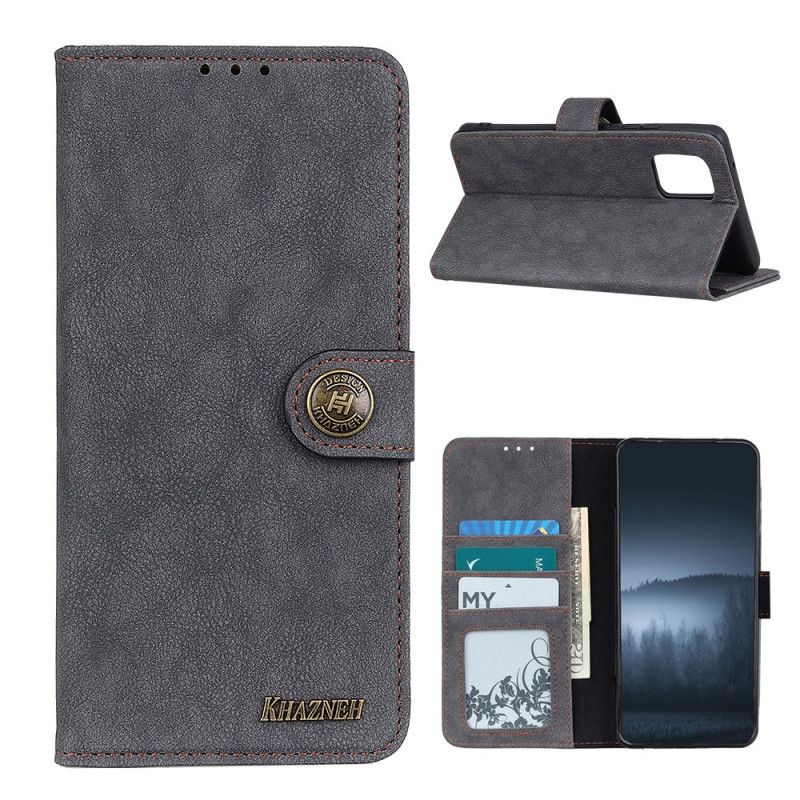 Flip Case Leren Xiaomi Mi 10T / 10T Pro Donkerblauw Zwart Retro Khazneh Splitleer