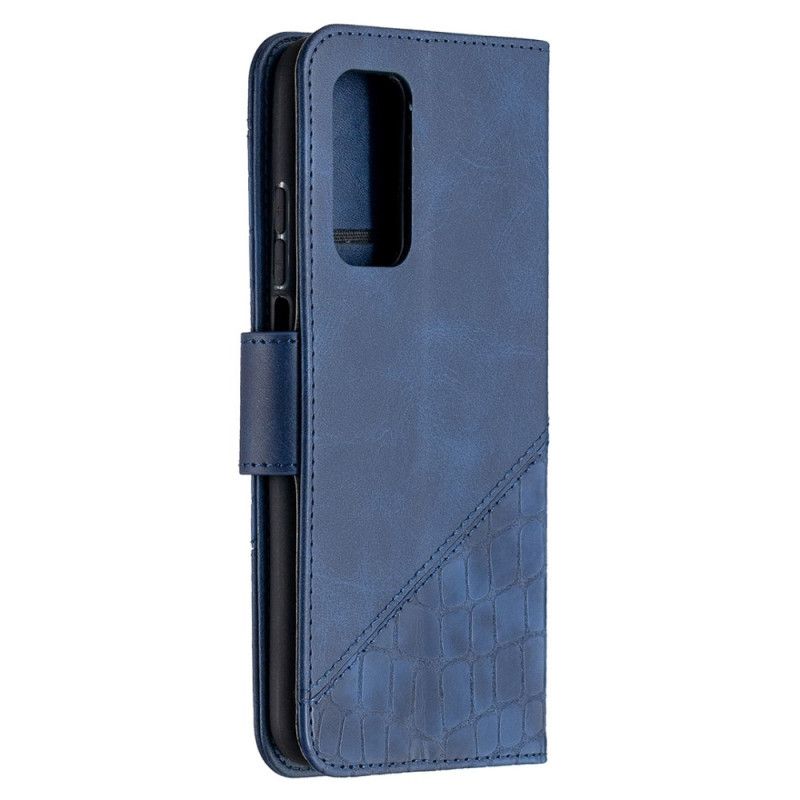 Flip Case Leren Xiaomi Mi 10T / 10T Pro Grijs Zwart Klassiek Krokodillenleereffect