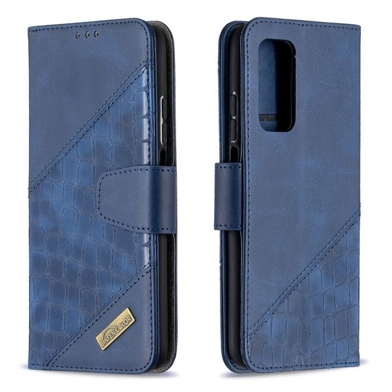 Flip Case Leren Xiaomi Mi 10T / 10T Pro Grijs Zwart Klassiek Krokodillenleereffect