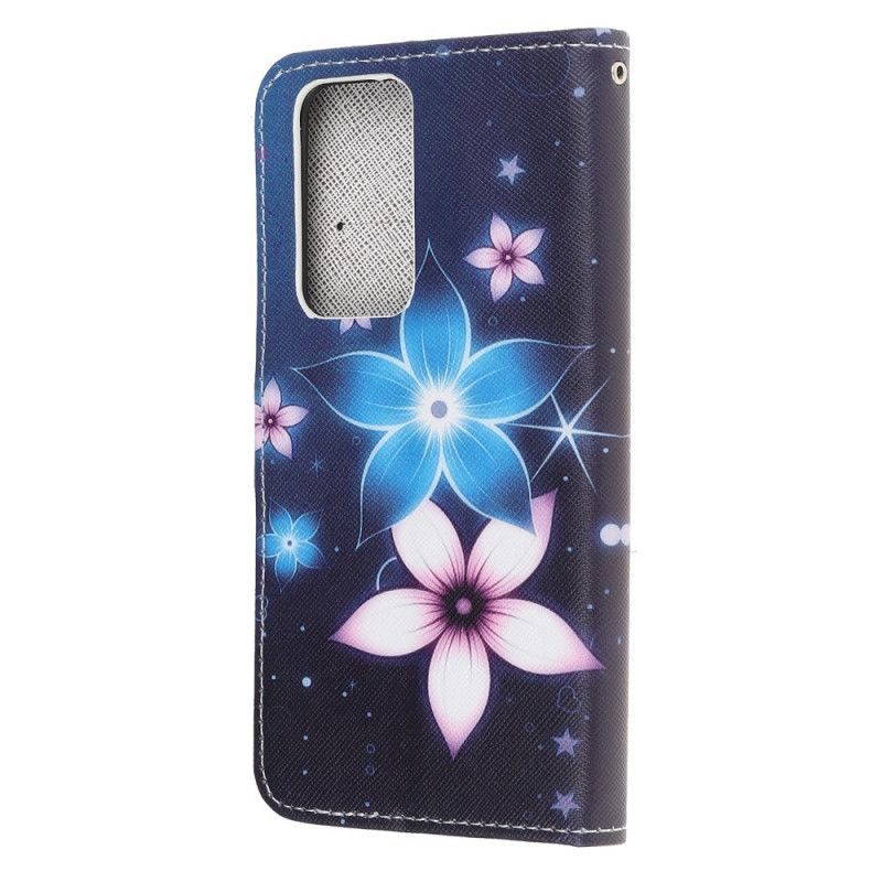 Flip Case Leren Xiaomi Mi 10T / 10T Pro Maanbloemen Met String