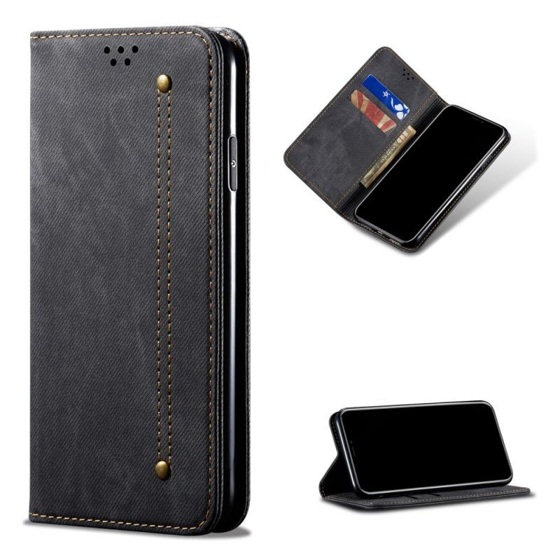 Folio-hoesje voor Xiaomi Mi 10T / 10T Pro Donkerblauw Zwart Jeansstof