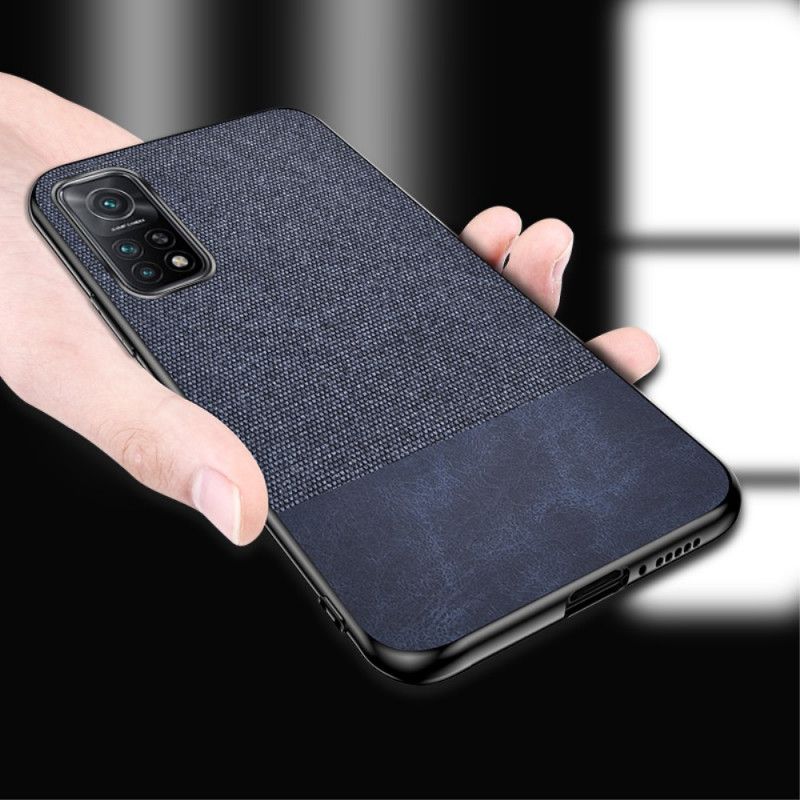 Hoesje voor Xiaomi Mi 10T / 10T Pro Grijs Zwart Imitatieleren Bijtpatroon