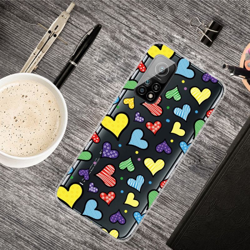 Hoesje voor Xiaomi Mi 10T / 10T Pro Veelkleurige Harten